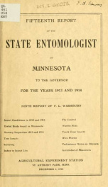 Annual report of the State Entomologist of Minnesota to the Governor for the year .. 15th 1914_cover