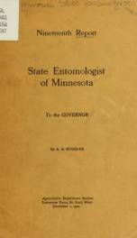 Report, State Entomologist of Minnesota to the Governor 19th 1922_cover