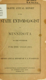 Annual report of the State Entomologist of Minnesota to the Governor for the year .. 8th 1903_cover