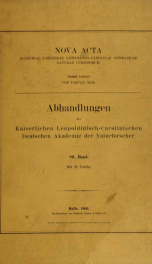 Nova acta Academiae Caesareae Leopoldino-Carolinae Germanicae Naturae Curiosorum 86.Bd. (1906)_cover