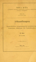 Nova acta Academiae Caesareae Leopoldino-Carolinae Germanicae Naturae Curiosorum 69.Bd. (1898)_cover