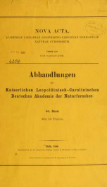 Nova acta Academiae Caesareae Leopoldino-Carolinae Germanicae Naturae Curiosorum 65.Bd. (1896)_cover