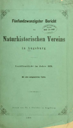 Bericht des Naturhistorischen Vereins in Augsburg 25 (1879)_cover
