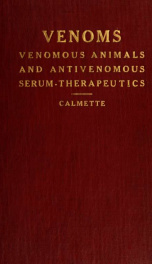 Venoms; venomous animals and antivenomous serum-therapeutics_cover