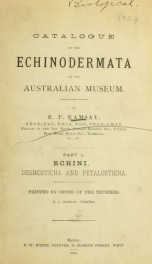 Catalogue of the Echinodermata in the Australian museum_cover
