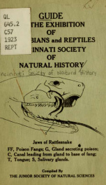Guide to the exhibition of amphibians and reptiles, Cincinnati Society of Natural History_cover