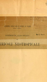Contributo allo studio dei terricoli neotropicali : memoria_cover