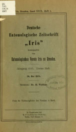 Deutsche entomologische Zeitschrift Iris bd. 29 pt. 1-4 1915_cover