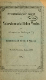 Bericht des Naturwissenschaftlichen Vereins für Schwaben und Neuburg (a.V.) in Augsburg 33 (1898)_cover