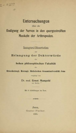 Untersuchungen über die Endigung der Nerven in den quergestreiften Muskeln der Arthropoden .._cover