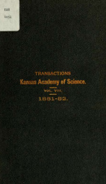 Transactions of the ... annual meetings of the Kansas Academy of Science v.8 (1881-1882)_cover