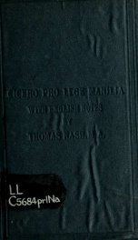 Oration Pro lege Manilia, delivered to the Roman burgesses on the commission of Cn. Pompey De imperio Cn. Pompeii;_cover