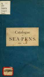 Catalogue of sea-pens or Pennatulariidae in the collection of the British Museum_cover