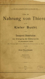 Ueber die nahrung von thieren aus der Kieler bucht_cover