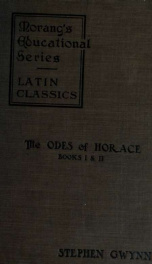 The Odes of Horace, Book I-II; 1-2_cover