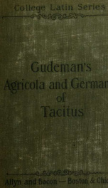 De vita et moribus Julii Agricolae et De Germania: Agricola and Germania;_cover