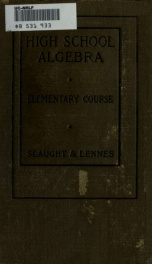 High school algebra : elementary course_cover
