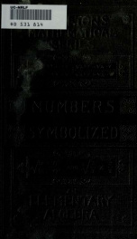 Numbers symbolized : an elementary algebra_cover