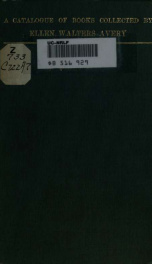 Catalogue of the Ellen Walters Avery collection of books_cover