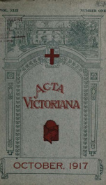 Acta Victoriana, October 1917 42, Number 1_cover