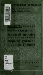 Chirurgie de l'appareil urinaire et de l'appareil génital de l'homme_cover