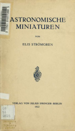 Astronomische Miniaturen. Aus dem Schwedischen übers. von K.F. Bottlinger_cover