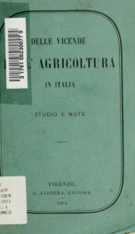 Delle vicende dell'agricoltura in Italia;_cover