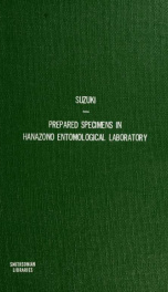A list of prepared specimens in Hanazono Entomological Laboratory established by Motojiro Suzuki = Hanazono Konchu Kenkyujo hyohon mokuroku_cover