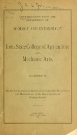 Contributions from the Department of Zoology and Entomology 1897 no.3, 1899 no. 3_cover