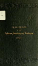 Proceedings of the Indiana Academy of Science 1894_cover