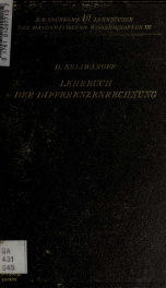 Lehrbuch der Differenzrechnung_cover