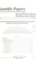 West Indian mammals from the Albert Schwartz Collection : biological and historical information_cover