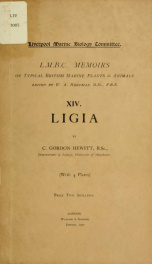 L.M.B.C. memoirs on typical British marine plants and animals 14. Ligia_cover
