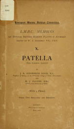 L.M.B.C. memoirs on typical British marine plants and animals 10. Patella_cover