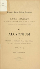 L.M.B.C. memoirs on typical British marine plants and animals 5. Alcyonium_cover
