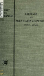 Lehrbuch der analytischen Geometrie, bearb. von O. Fort und O. Schlömilch 2_cover