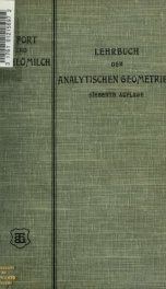 Lehrbuch der analytischen Geometrie, bearb. von O. Fort und O. Schlömilch 1_cover