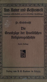 Die grundzüge der israelitischen religionsgeschichte_cover