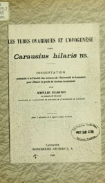 Les tubes ovariques et l'ovogenèse chez Carausius hilaris Br._cover