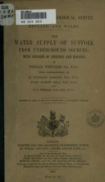 The water supply of suffolk from underground sources: with records of sinkings and borings_cover