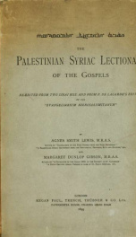 The Palestinian Syriac lectionary of the Gospels; re-edited from two Sinai MSS. and from P. de Lagarde's edition of the "Evangeliarium Hierosolymitanum."_cover