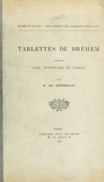 Tablettes de Dréhem; publiées avec inventaire et tables_cover