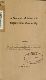 A study of melodrama in England from 1800 to 1840_cover