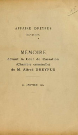 Affaire Dreyfus : revision : mémoire devant la Cour de Cassation (Chambre criminelle)_cover