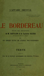 Le Bordereau : etude des depositions de M. Bertillon et du Capitaine Valerio._cover