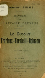 Souvenirs de l'affaire Dreyfus, Le dossier Trarieux, Tornielli, Reinach_cover