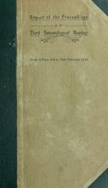 Report of the proceedings of the third entomological meeting : held at Pusa on the 3rd to 15th February 1919 v. 1_cover