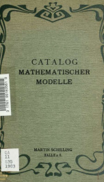 Catalog mathematischer Modelle für den höheren mathematischen Unterricht veröffentlicht durch die Verlagshandlung_cover