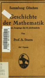 Geschichte der Mathematik : bis zum Ausgange des 18. Jahrhunderts_cover