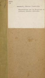 Observations sur la floraison de quelques plantes cultivées, faites a Moscou, pendant les années 1844, 1845, 1846, 1847 et 1848_cover